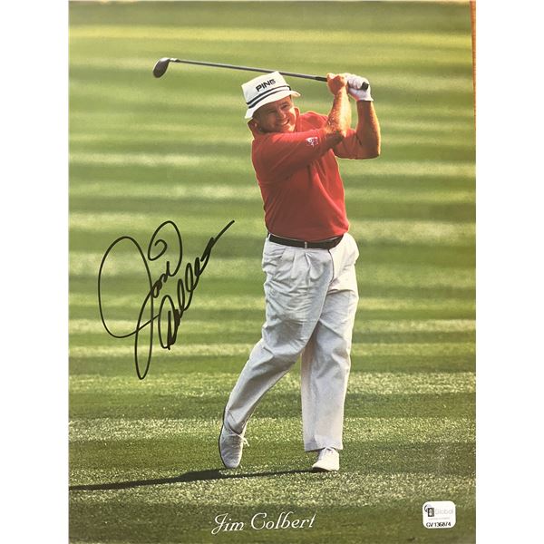 Professional golfer Jim Colbert signed magazine page