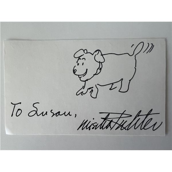 Cartoonist Mischa Richter signed hand drawn sketch