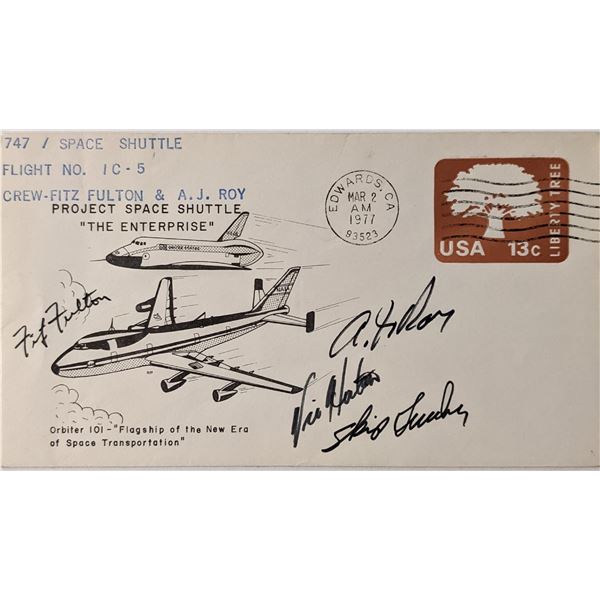 747 Space Shuttle  Crew Signed Commemorative Cover