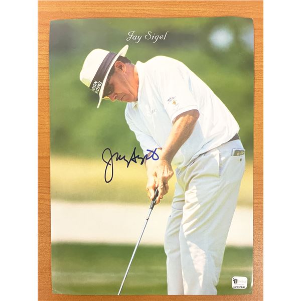 Professional golfer Jay Sigel signed magazine page