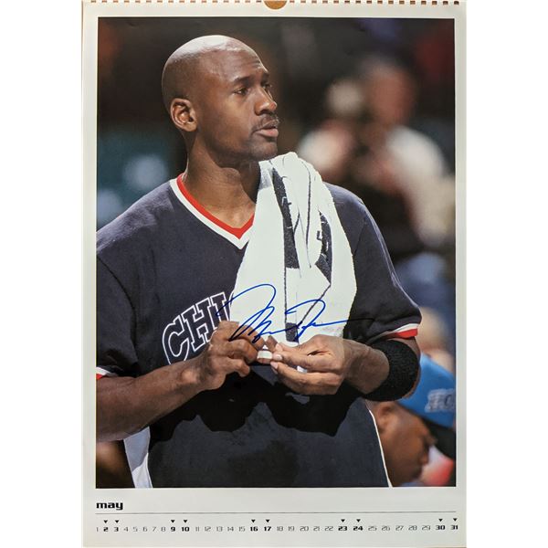 Michael Jordan Chicago Bulls 1998 autographed calendar page