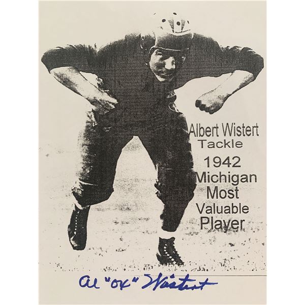 Al "Ox" Wistert signed MVP photo