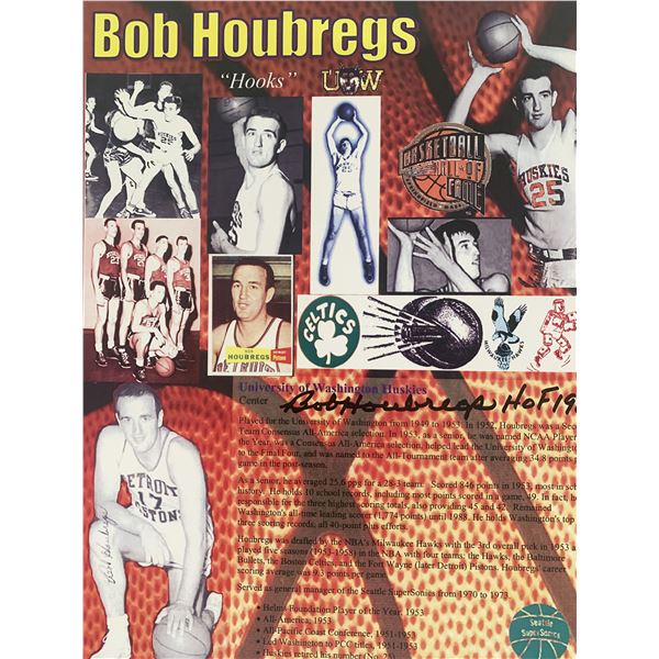 Boston Celtics Bob "Hooks" Houbregs signed photo