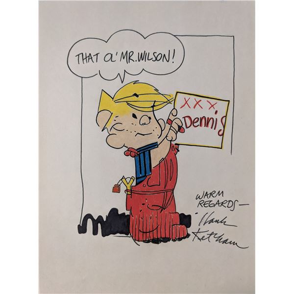 Dennis the Menace signed signed sketch