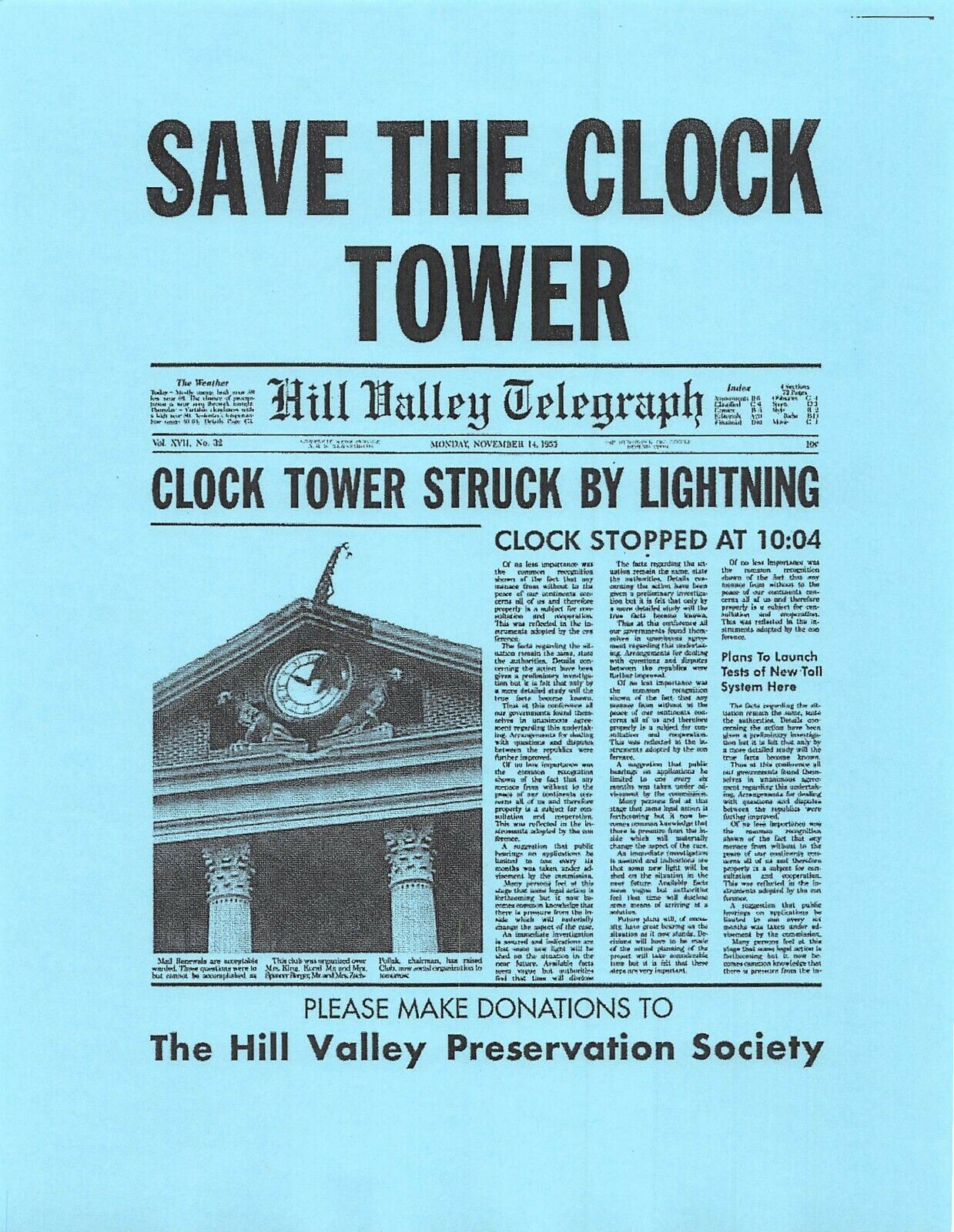 Back to the Future Newspaper Article Prop Print