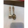 Image 2 : Flatware in case and Peter rabbit fork and spoon