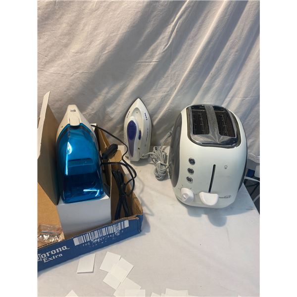 Toaster, iron and car vacuum