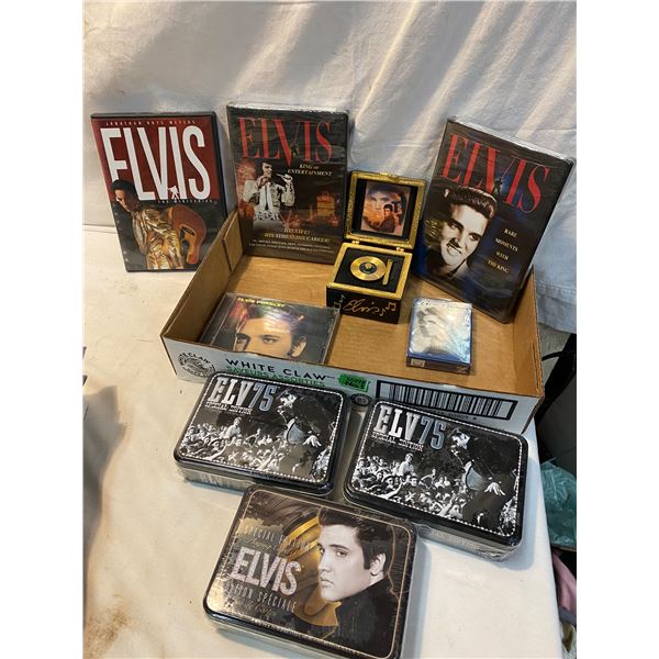 Elvis dvds, cd card decks