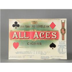 1912 "All Aces" Embossed Gold Cigar Box Label