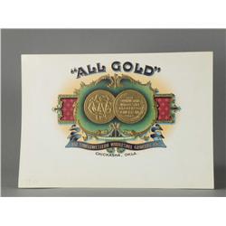 1910 "All Gold" Cigar Box Label