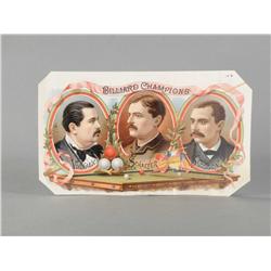 Rare Billiard Champions Cigar Box Label