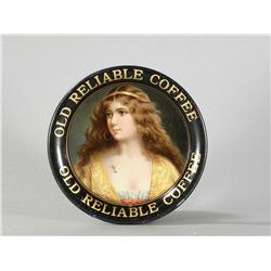 1907 Old Reliable Coffee Tin Tip Tray