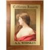 Image 1 : Rare California Favorite A.A. Whiskey Paper Sign