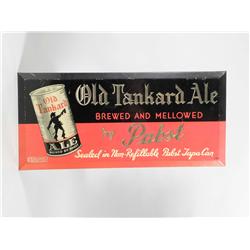 Old Tankard Ale Tin Over Cardboard Sign