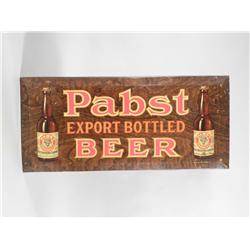 Pabst Export Beer Tin Over Cardboard Sign