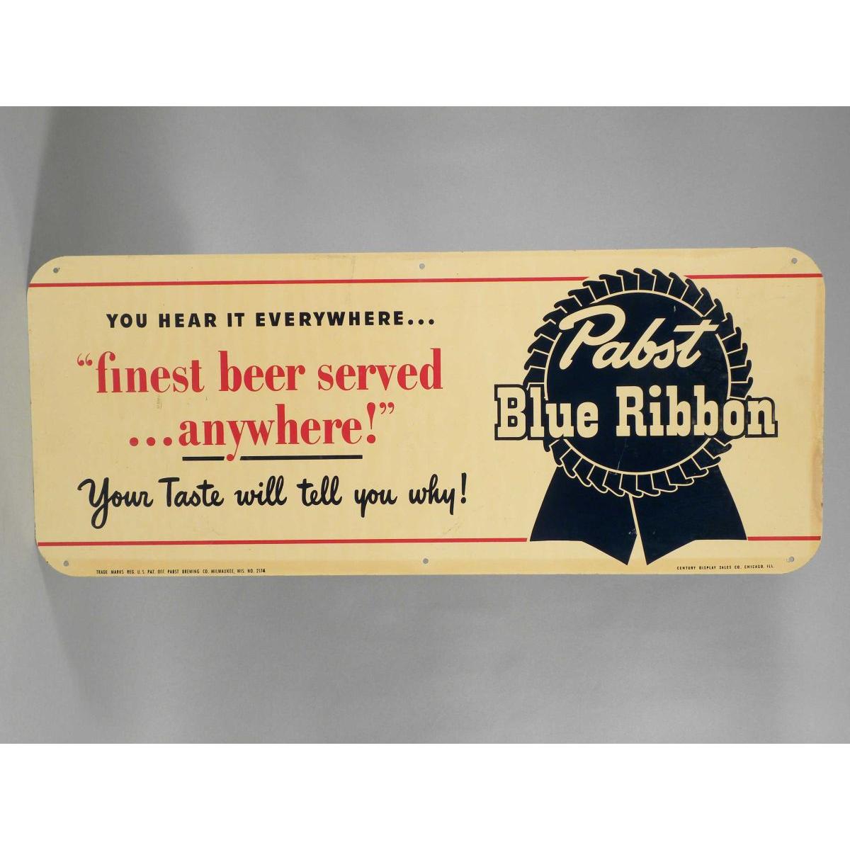 Pabst Blue Ribbon Beer Metal Sign