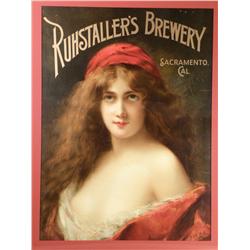 Rare Ruhstaller's Brewery Paper Sign