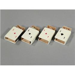 Set of Four Celluloid Match Book Holders