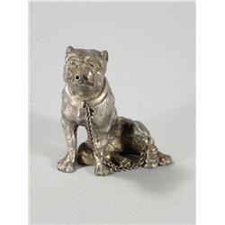 Figural cigar lighter. Metal bull dog