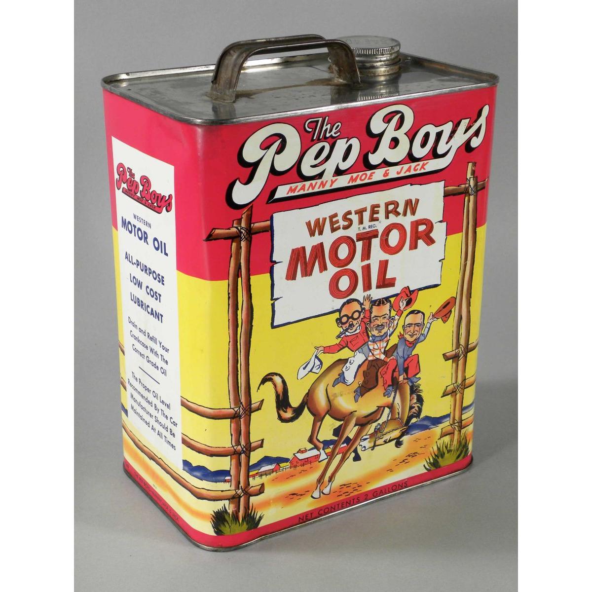 Pep Boys Western Motor Oil Can