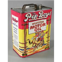 Pep Boys Western Motor Oil Can