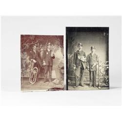 Lot of two Military Tin Type Photos