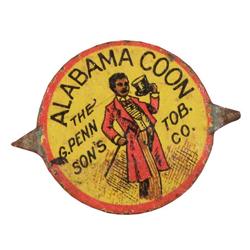 Alabama Coon Tobacco Tin Tag