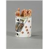 Image 1 : Porcelain Match Holder w/playing card motif