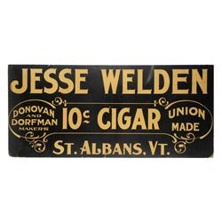 Jesse Welden 10 Cent Cigar Cardboard Sign
