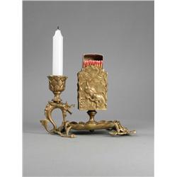 Bronze Match Box/Candle Holder and Ashtray