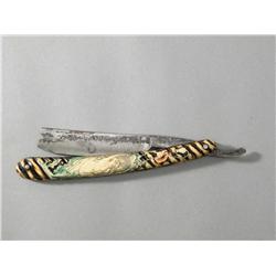 Celluloid Handled Straight Razor with Nude 