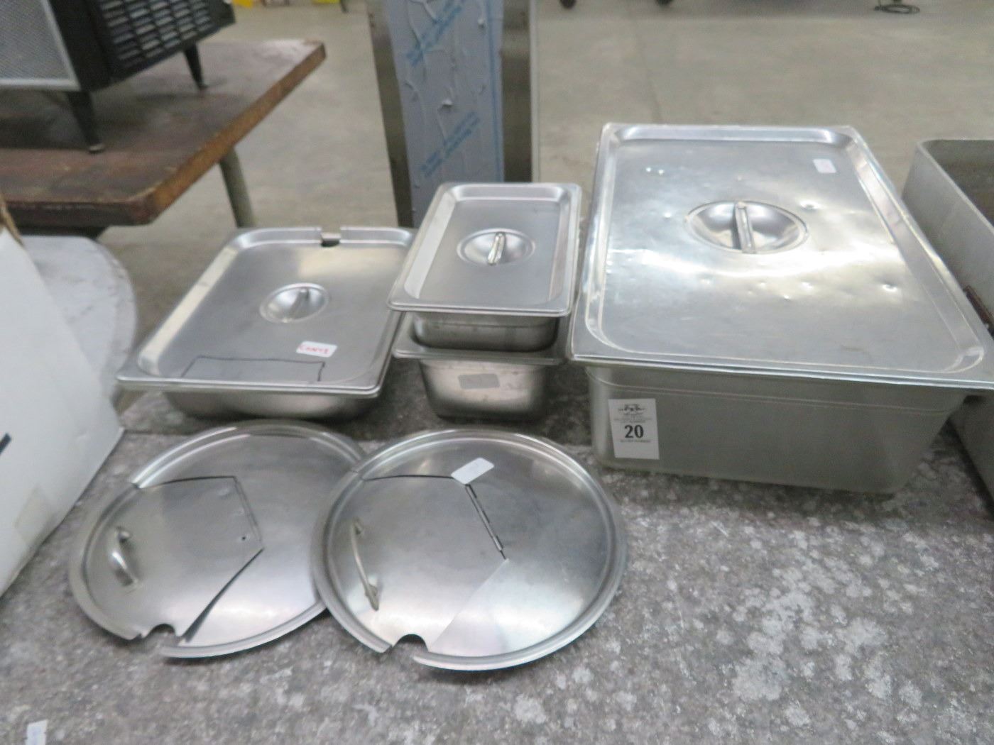 4-Full, Half and Quarter Size Lidded Insert Pans - 4 X