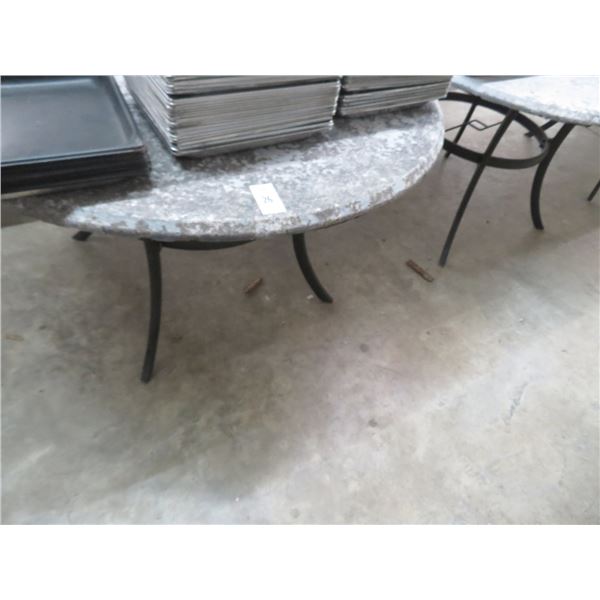 3-Faux Cement Round Dining Patio Tables - 3 X $