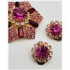 Image 2 : SET! VTG GOLD TONED FLOWER PINK & RUBY RED