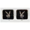 Image 1 : PAIRS OF SILVER TONED MEN'S PLAYBOY CUFF LINKS