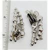 Image 2 : GORGEOUS! VTG PAIR OF SILVER TONED RHINESTONE