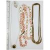 Image 4 : 3-VINTAGE STERLING BEADED NECKLACES: (1)