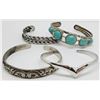Image 1 : 4-SILVER TONED FASHION CUFFS (1)TURQUOISE