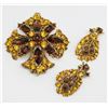 Image 1 : SET! VTG GOLD TONED YELLOW AND BROCH