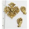 Image 2 : SET! VTG GOLD TONED YELLOW AND BROCH