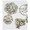 Image 3 : 5-VINTAGE SILVER TONED RHINESTONE BROOCHES