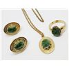 Image 1 : VINTAGE 12K GF JEWELRY SET WITH GREEN
