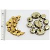 Image 2 : 2-VINTAGE GOLD TONED MULIT COLORED RHINESTONE