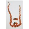 Image 2 : SET! VINTAGE CORAL BEADED NECKLACE WITH