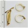 Image 2 : VINTAGE GOLD TONED LEAF BROOCH WITH ABILONE