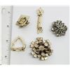 Image 2 : 5-VINTAGE BROOCHES/PINS-LUCITE-RHINESTONES