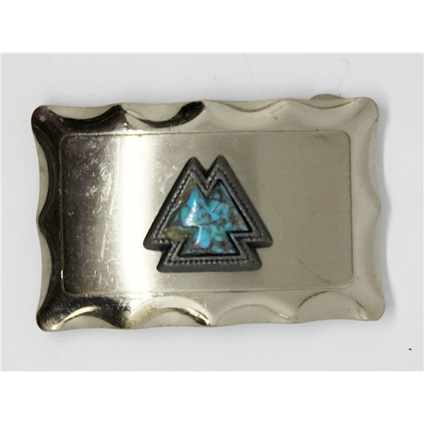 SOUTHWESTERN SILVER TONED MEN'S BELT BUCKLE
