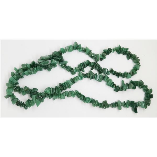 34 INCH CHIPPED JADITE STONE NECKLACE