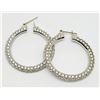 Image 1 : SWAROVSKI PAIR OF PIERCED HOOPED EARRINGS