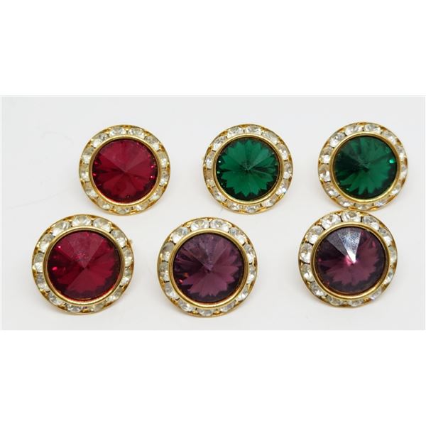 3-PAIRS OF VTG GOLD TONED CIRCULAR CLIP